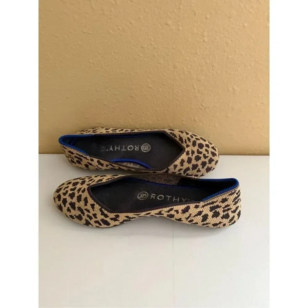 Rothy's The Flat Shoes Round Toe Animal Print Upper Womens Size 6.5
